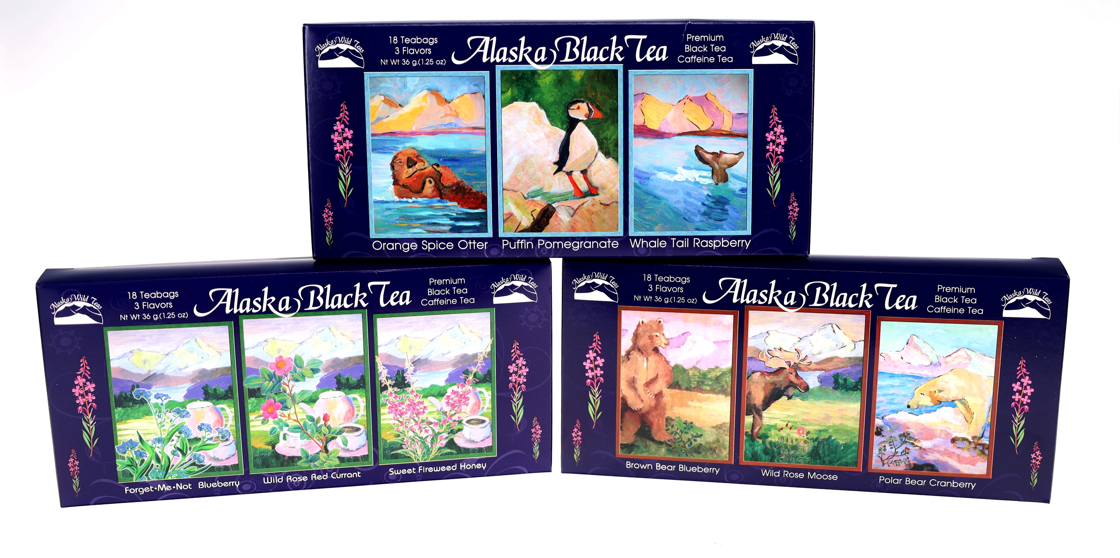 3 boxes Alaska Sampler Black Tea, Special Price