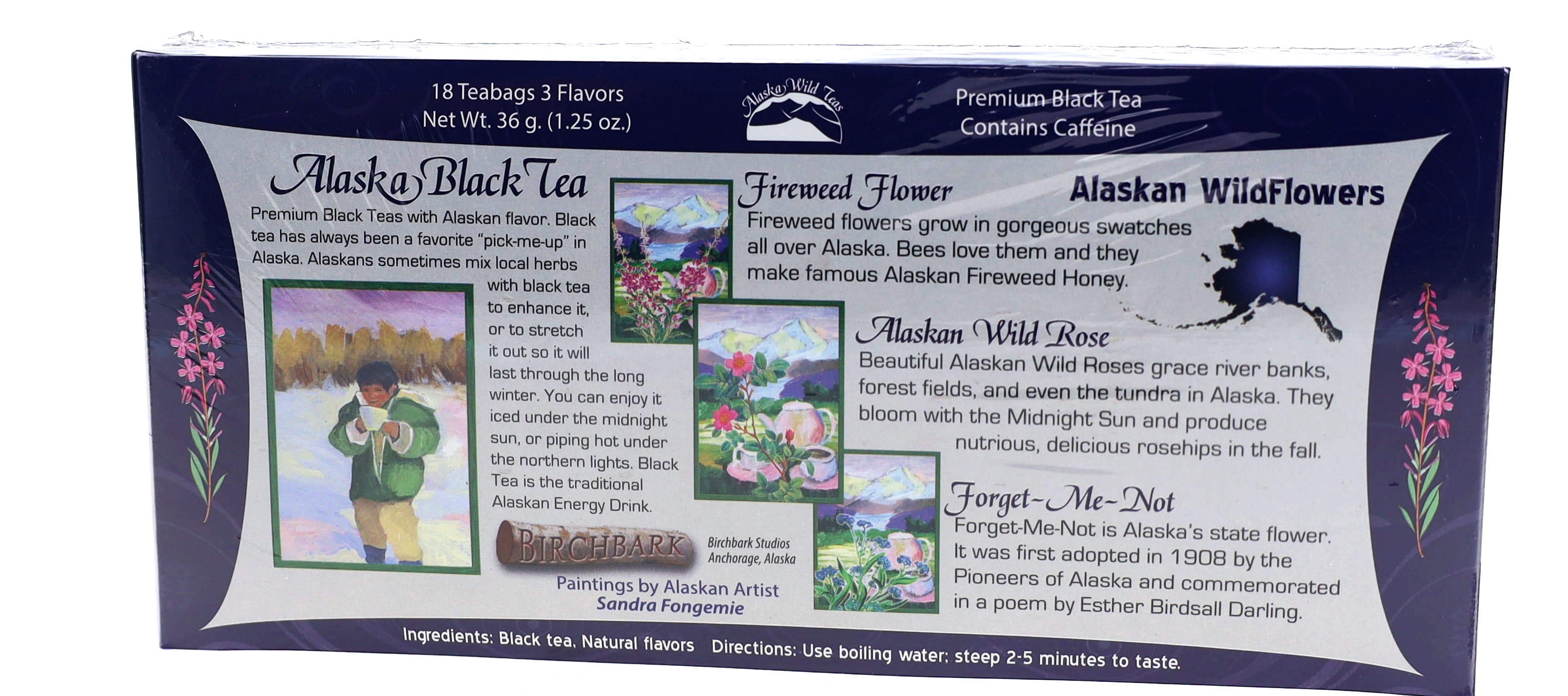 Alaskan Wildflower Collection, Black Tea Sampler, 16 teabags