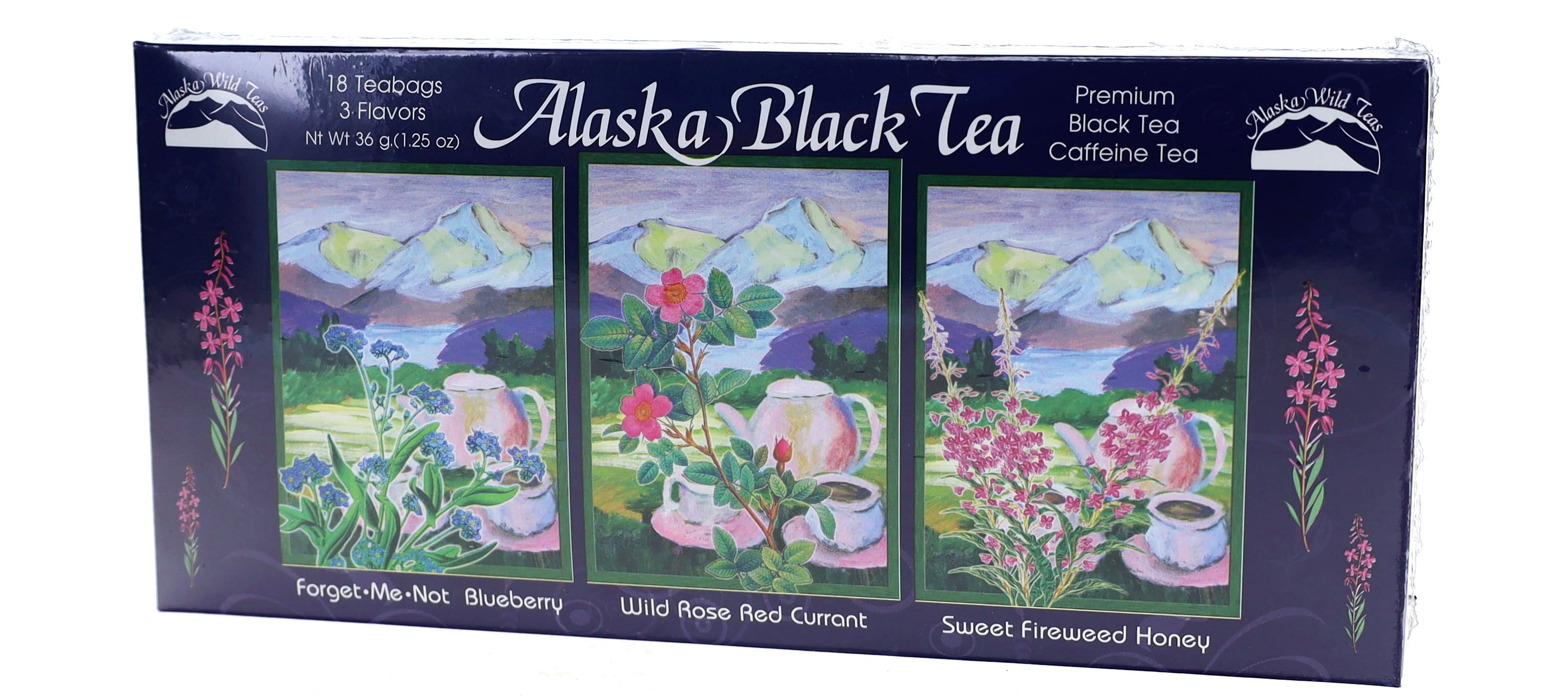 Alaskan Wildflower Collection, Black Tea Sampler, 16 teabags