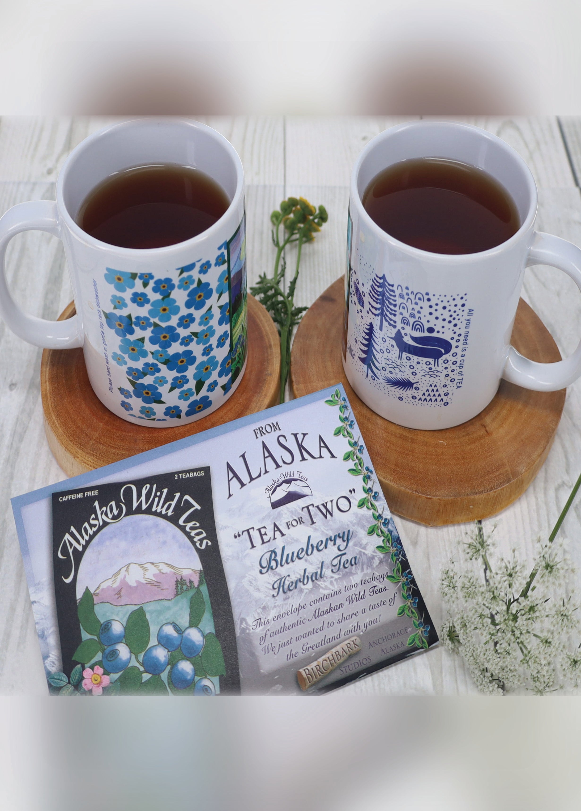 "Tea For Two" blueberry tea greeting envelope