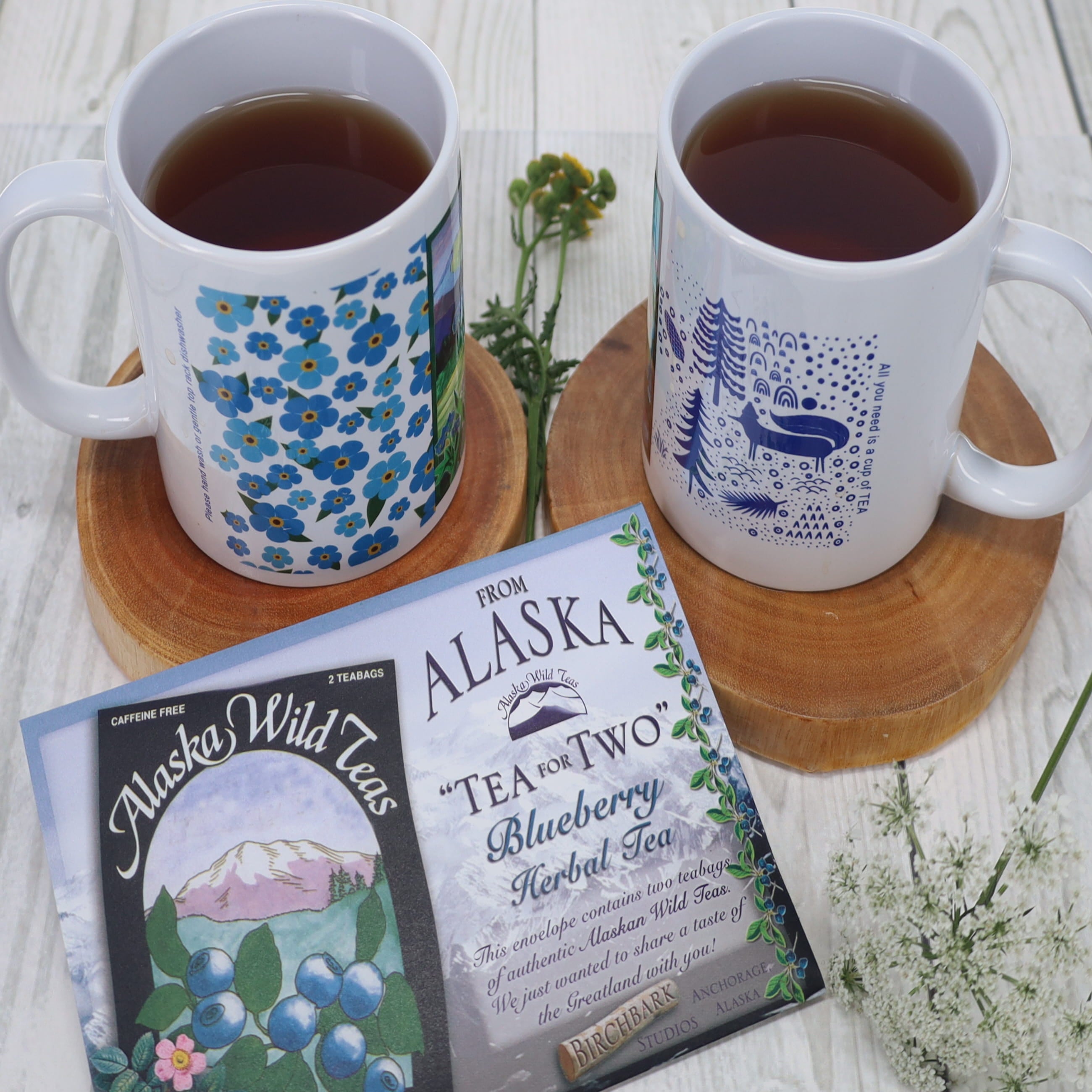 "Tea For Two" blueberry tea greeting envelope