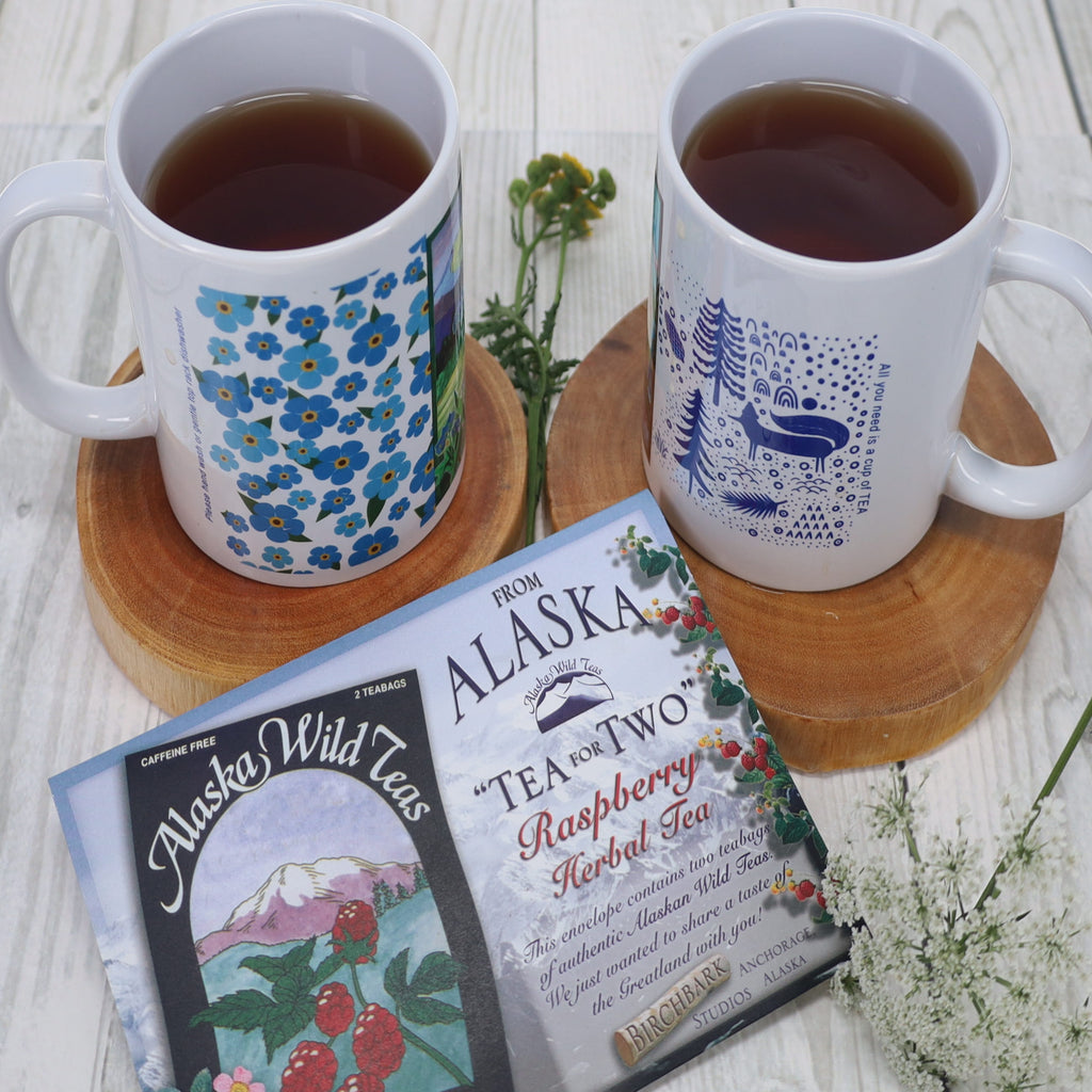 "Tea For Two" Raspberry tea greeting envelope