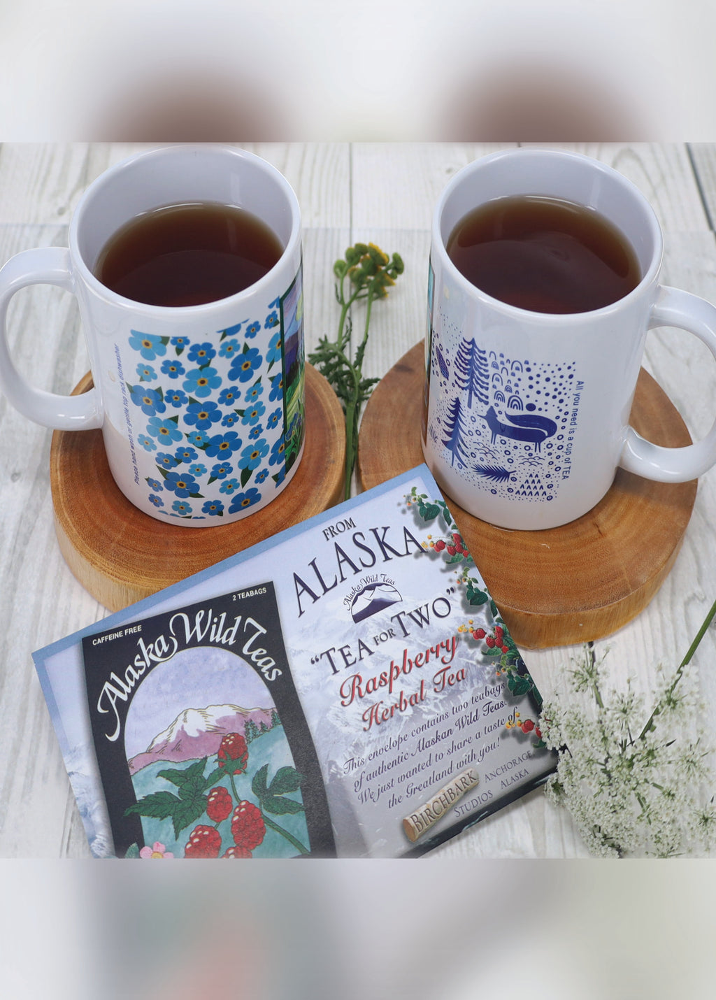 "Tea For Two" Raspberry tea greeting envelope