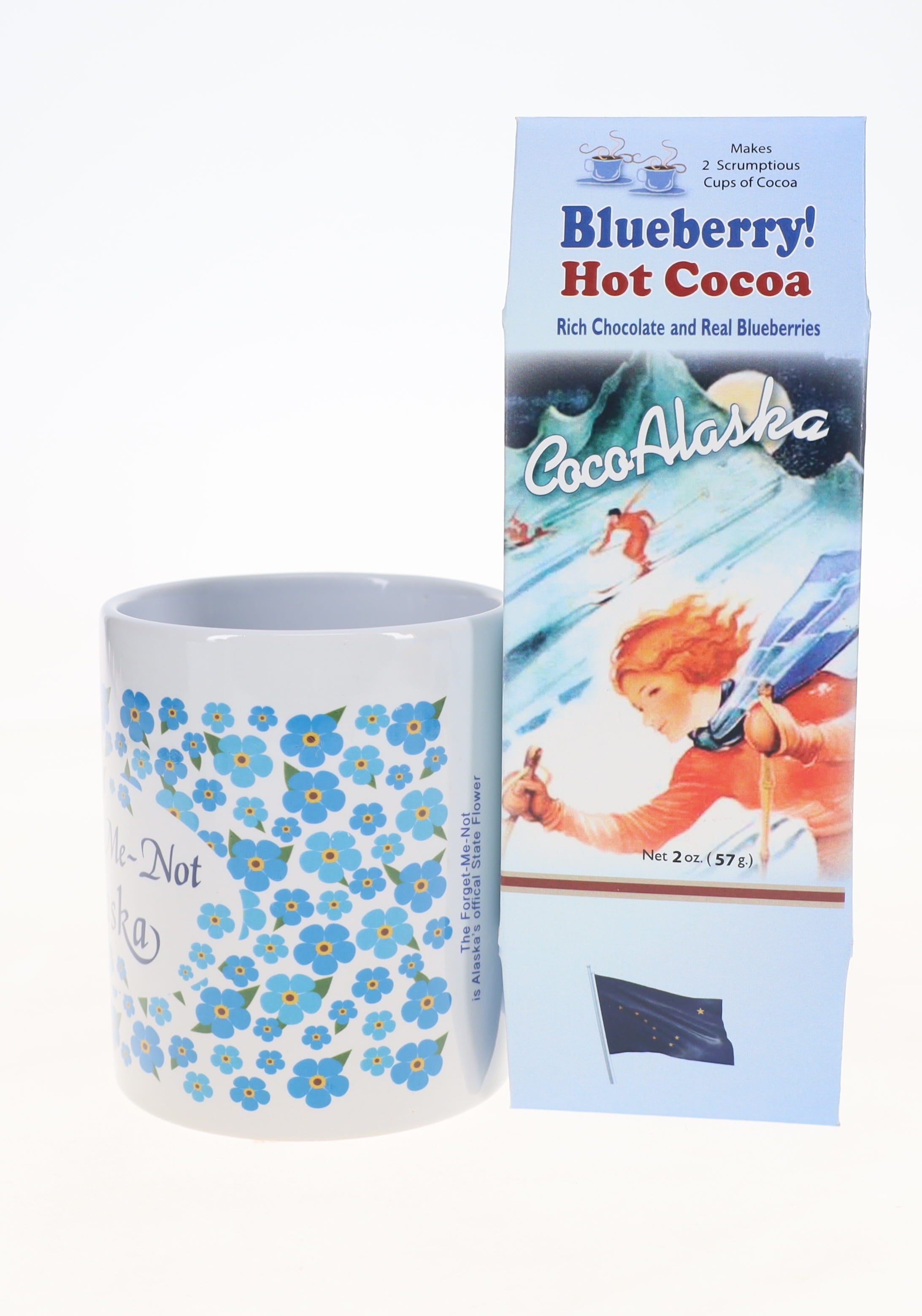 Tea Mug with Blueberry Hot Cocoa Gift Set