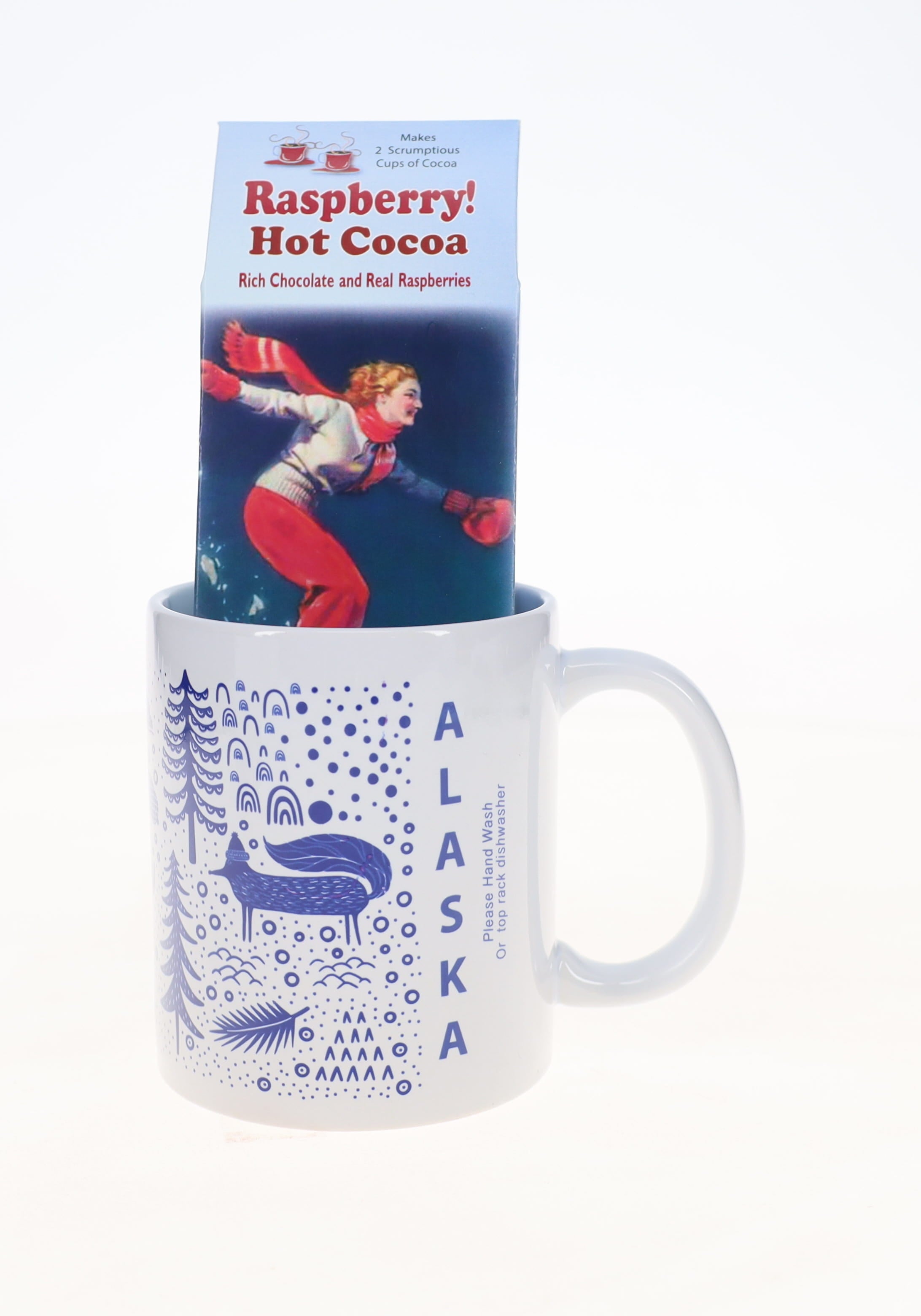 Tea Mug with Raspberry Hot Cocoa Gift Set