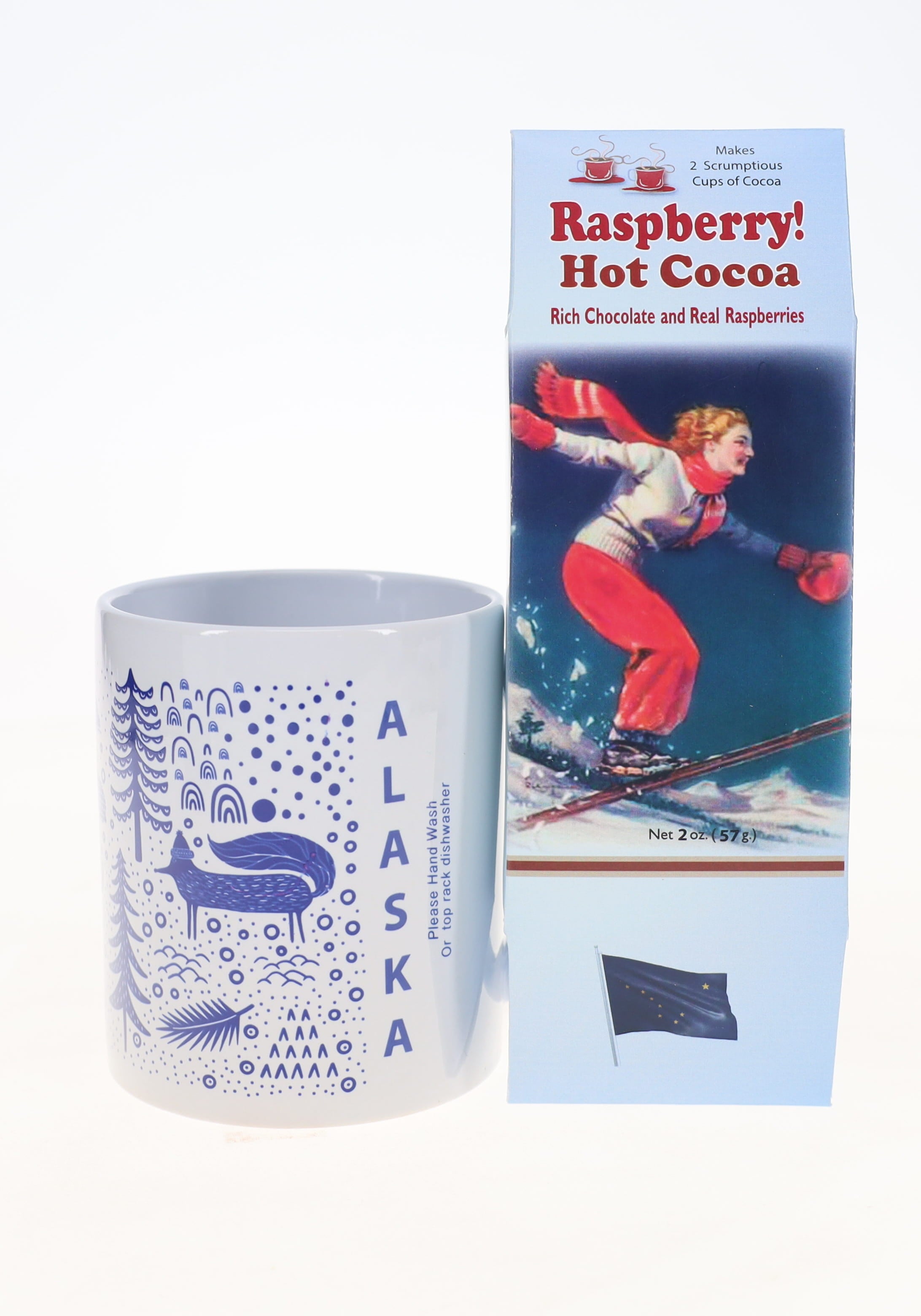 Tea Mug with Raspberry Hot Cocoa Gift Set