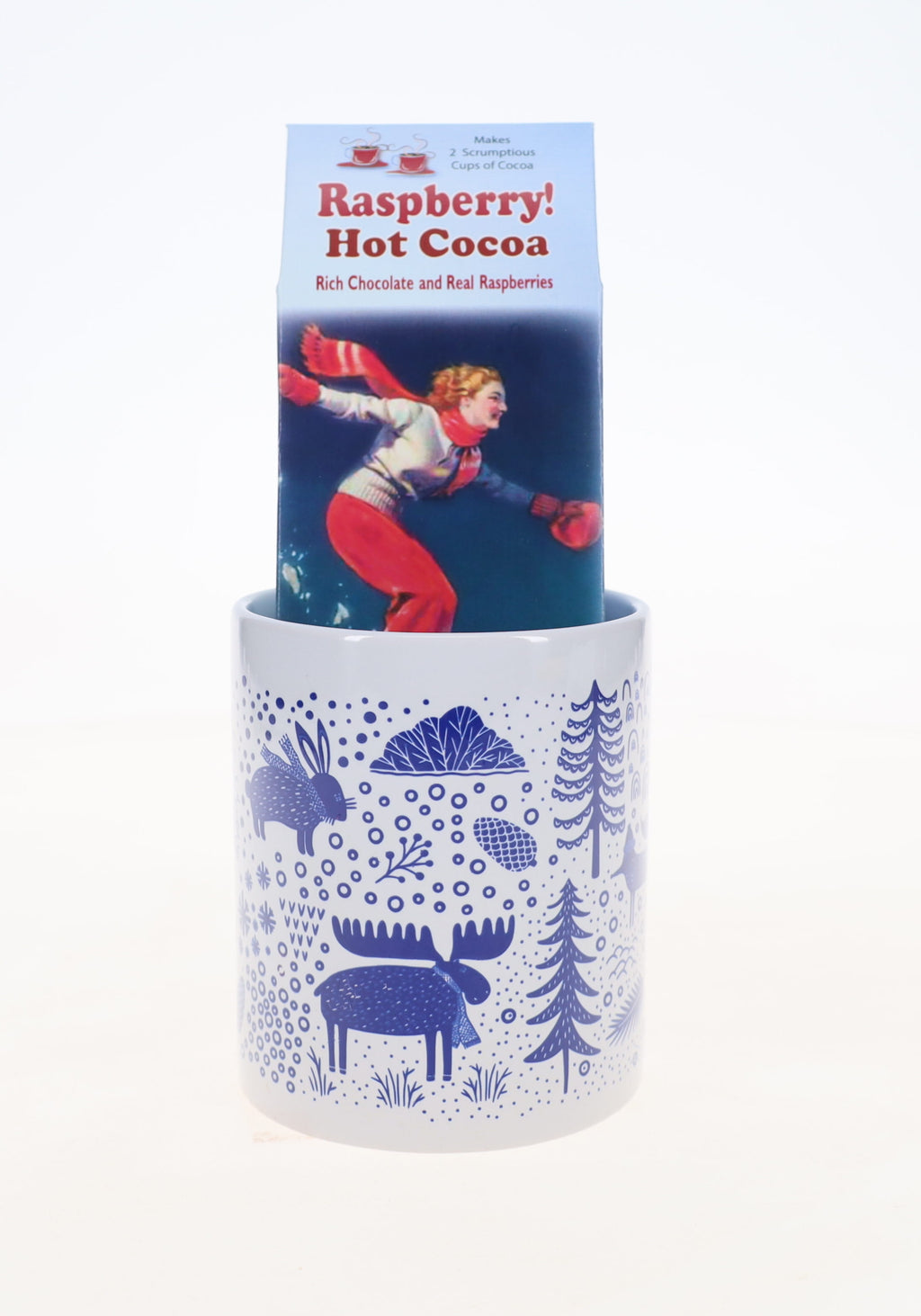 Tea Mug with Raspberry Hot Cocoa Gift Set