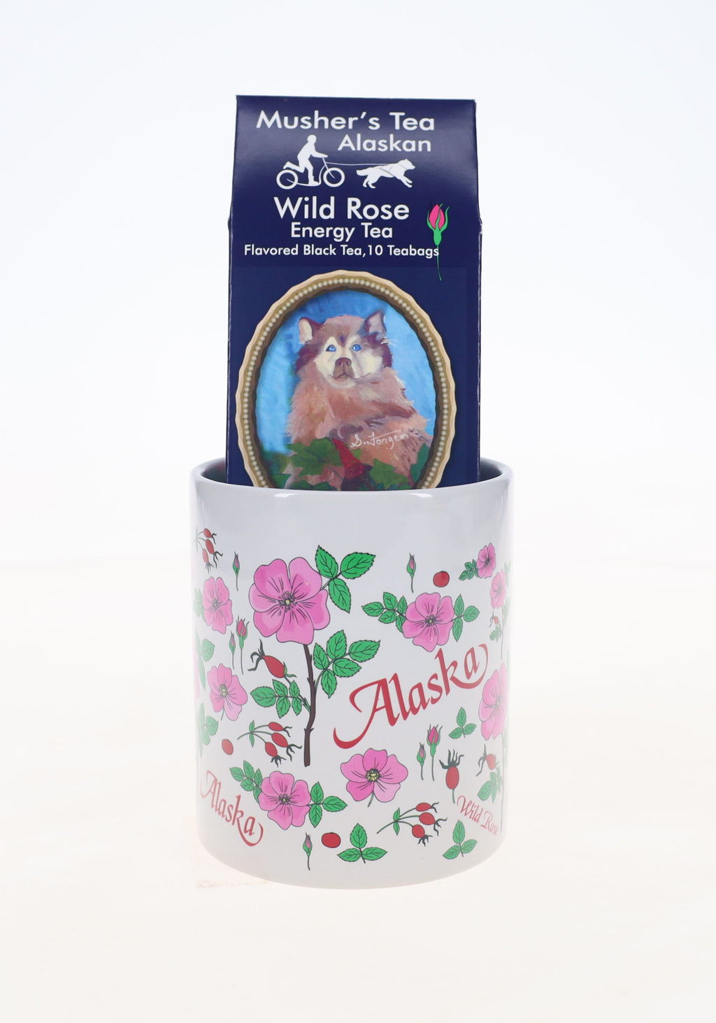 Tea Mug with Wild Rose Gift Set