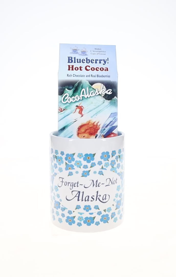 Tea Mug with Blueberry Hot Cocoa Gift Set